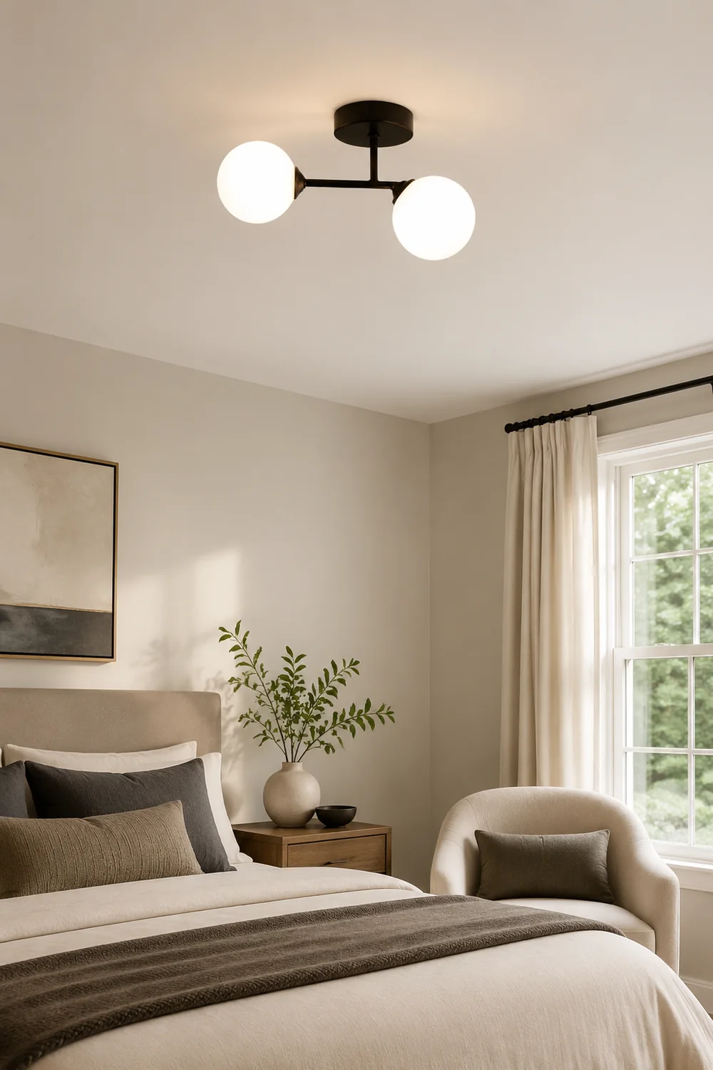 Valentina Semi-Flush Mount Ceiling Light, 2 Color, 12" - Lumpaz
