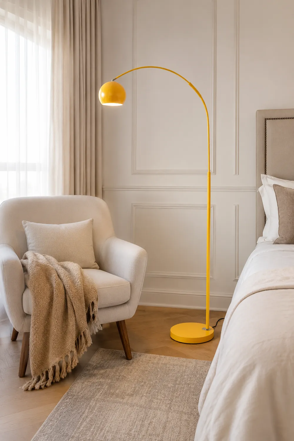 Macaron Modern Fishing 1 Light Arc Floor Lamp Metal - Lumpaz