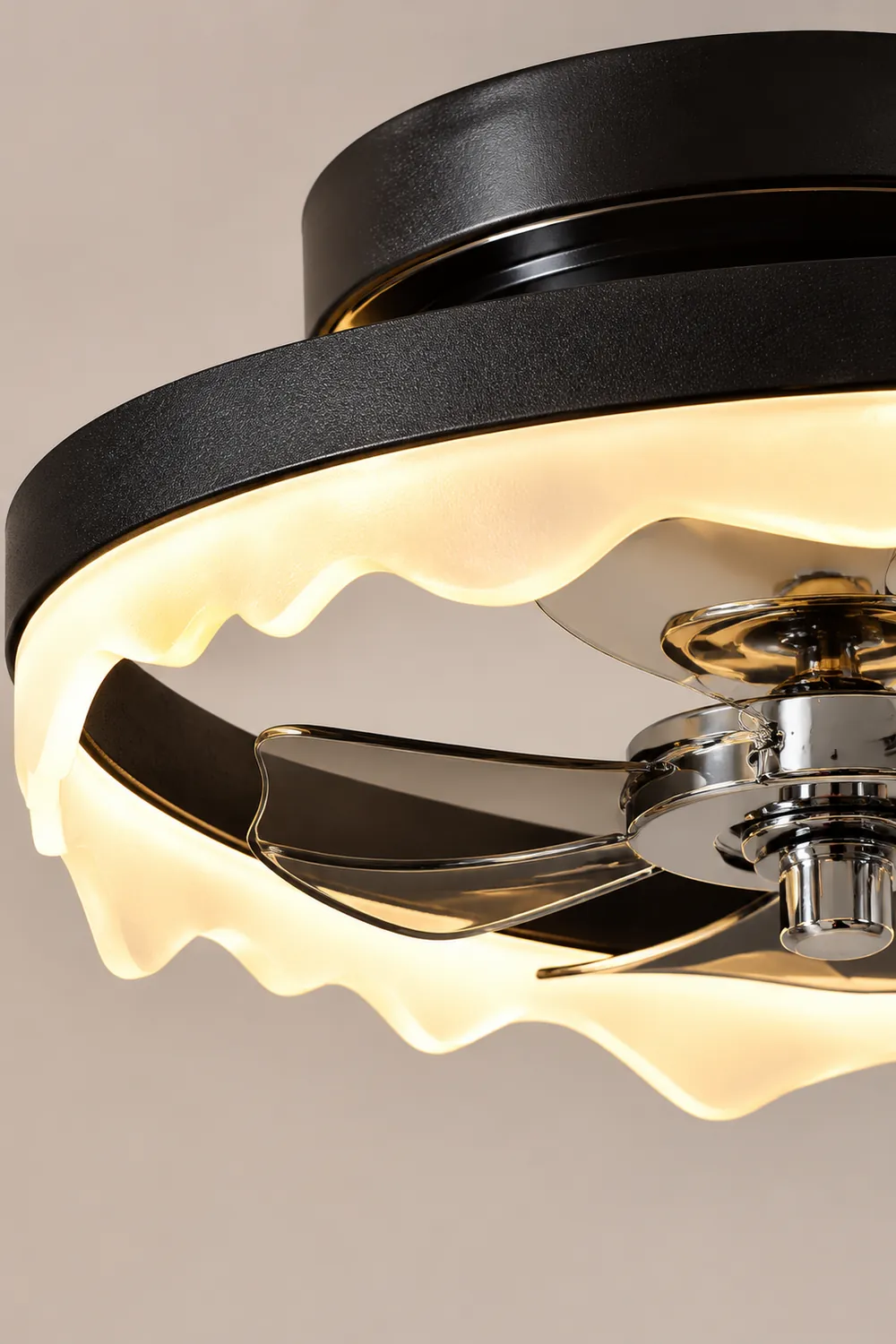 Herbert White & Black Ceiling Fan with Light, 2 Color, DIA 20" - Lumpaz