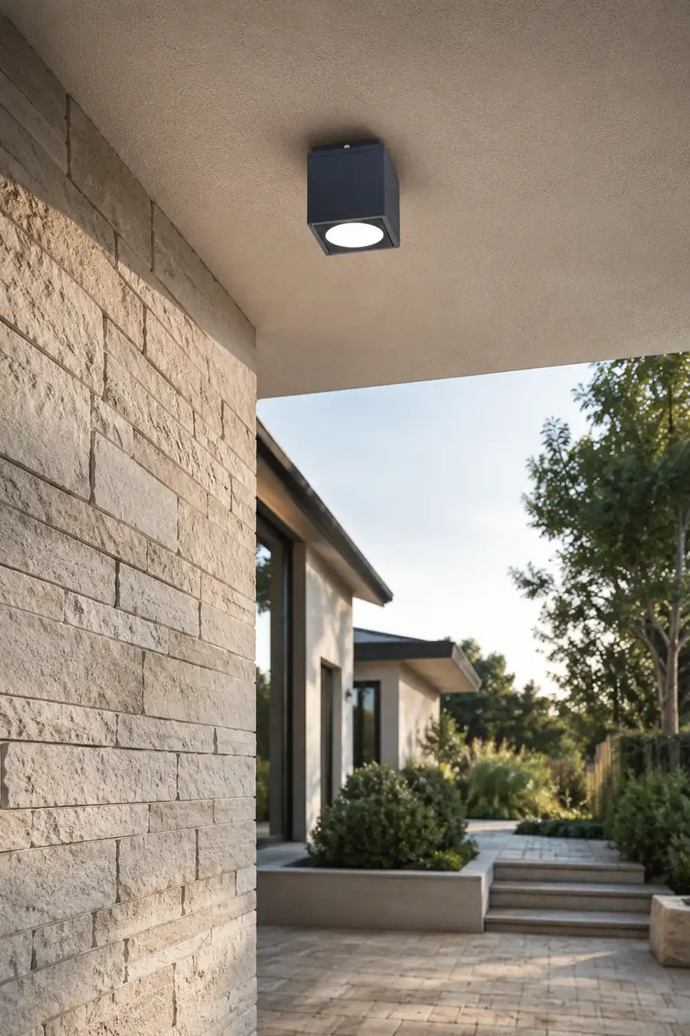 Orr Modern Black Cube Flush Mount Ceiling Light, Metal/Glass - Lumpaz