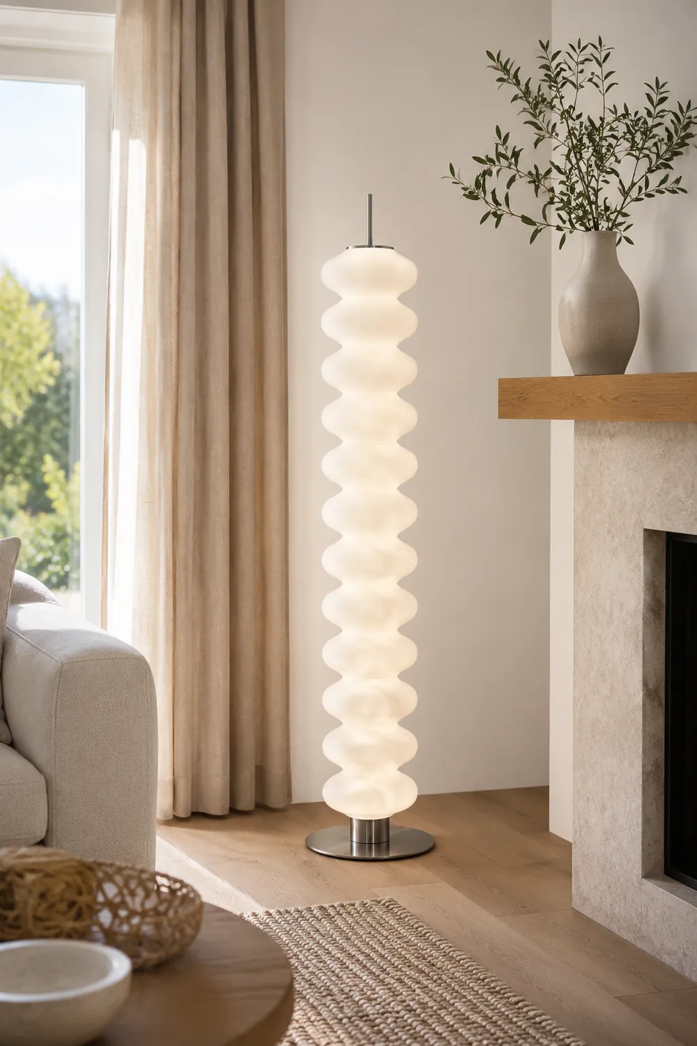 Salgado Modern Candy Metal /Glass Floor Lamp White Living Room - Lumpaz