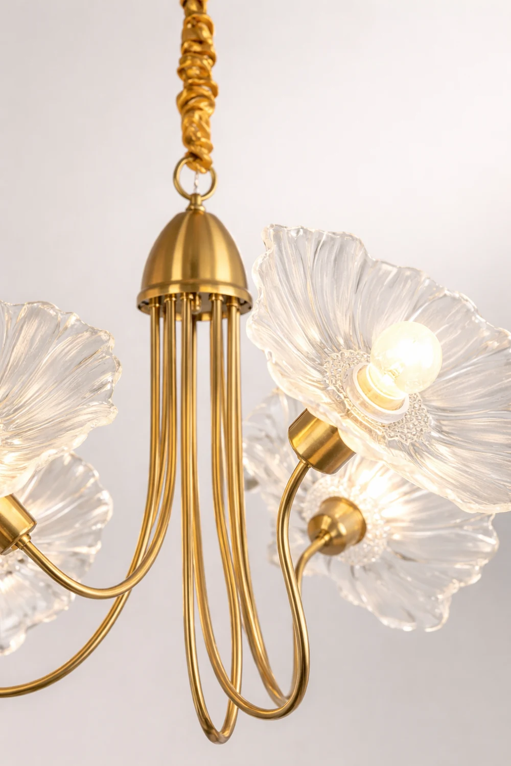 Bella Modern Flower Art Deco Metal/Glass Chandelier Pink Bedroom - Lumpaz
