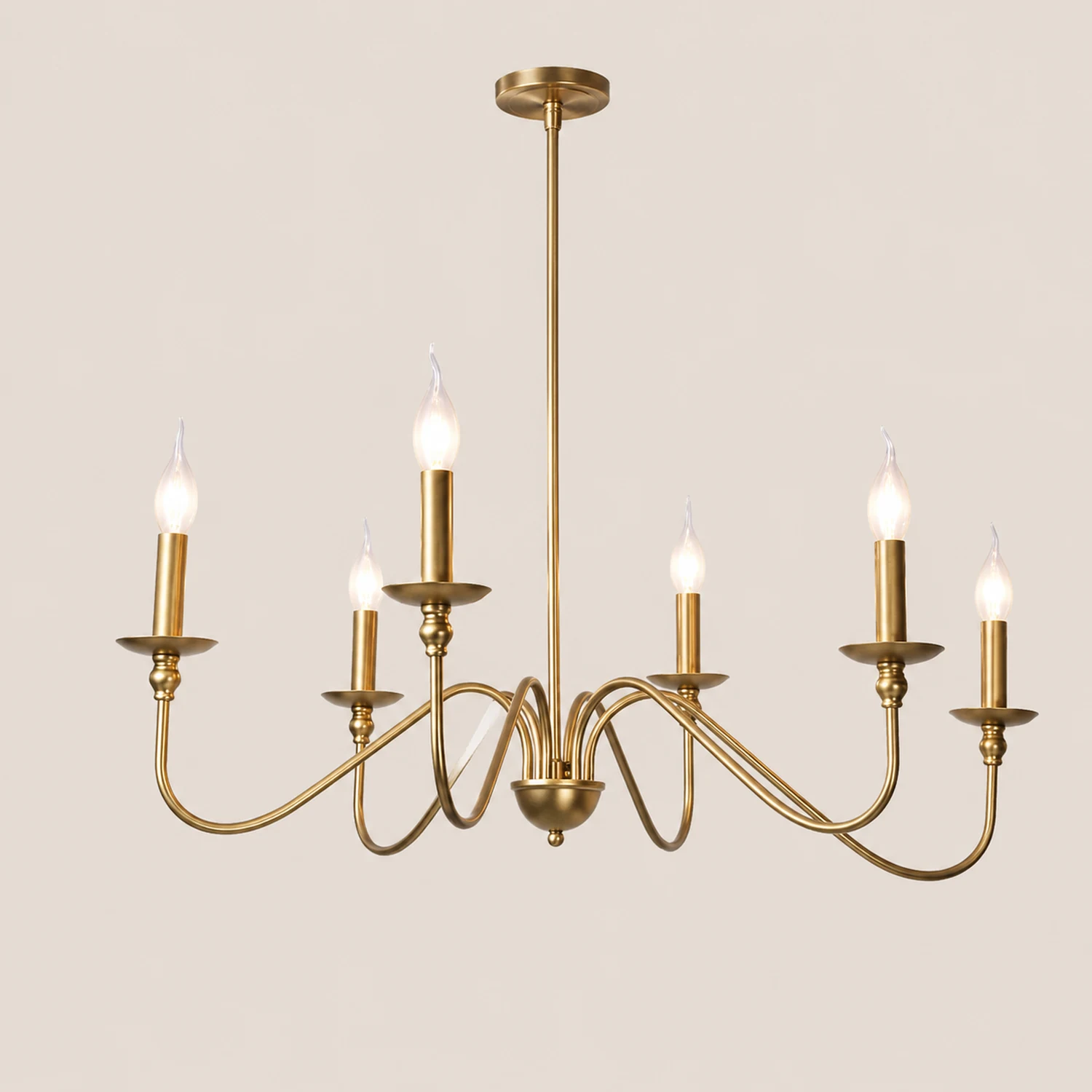 Silva Retro Vintage Candle Metal Chandelier, Black/Gold - Lumpaz