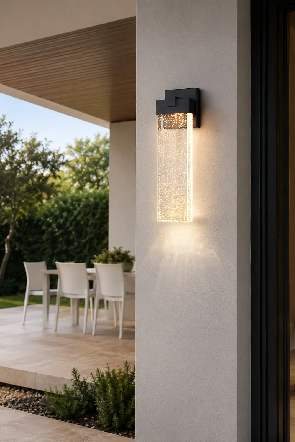 Rectangular Bubble Crystal LED Outdoor Wall Lamp - Lumpaz