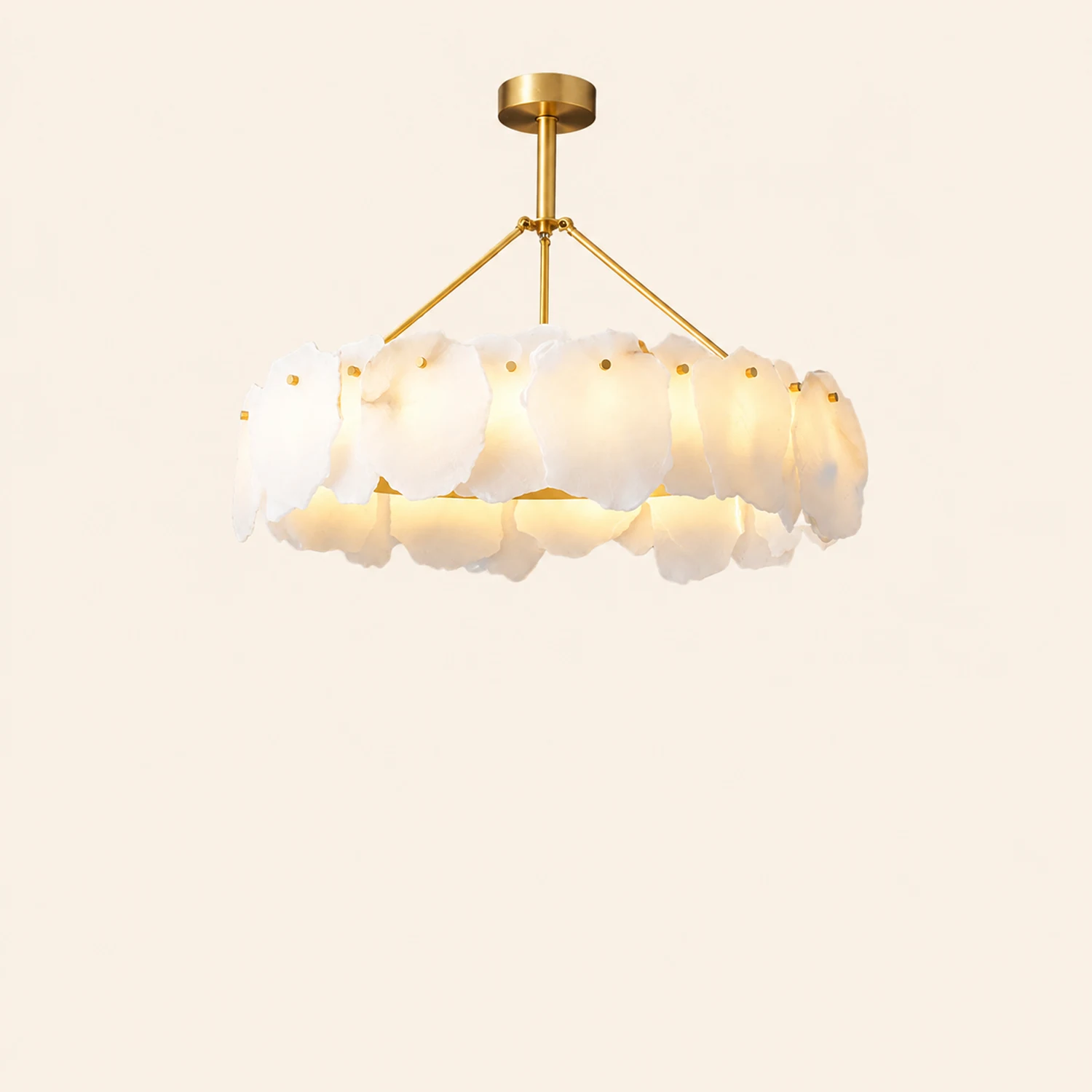 Marilyn Modern Marble Gold Round Pendant Light, Living Room - Lumpaz