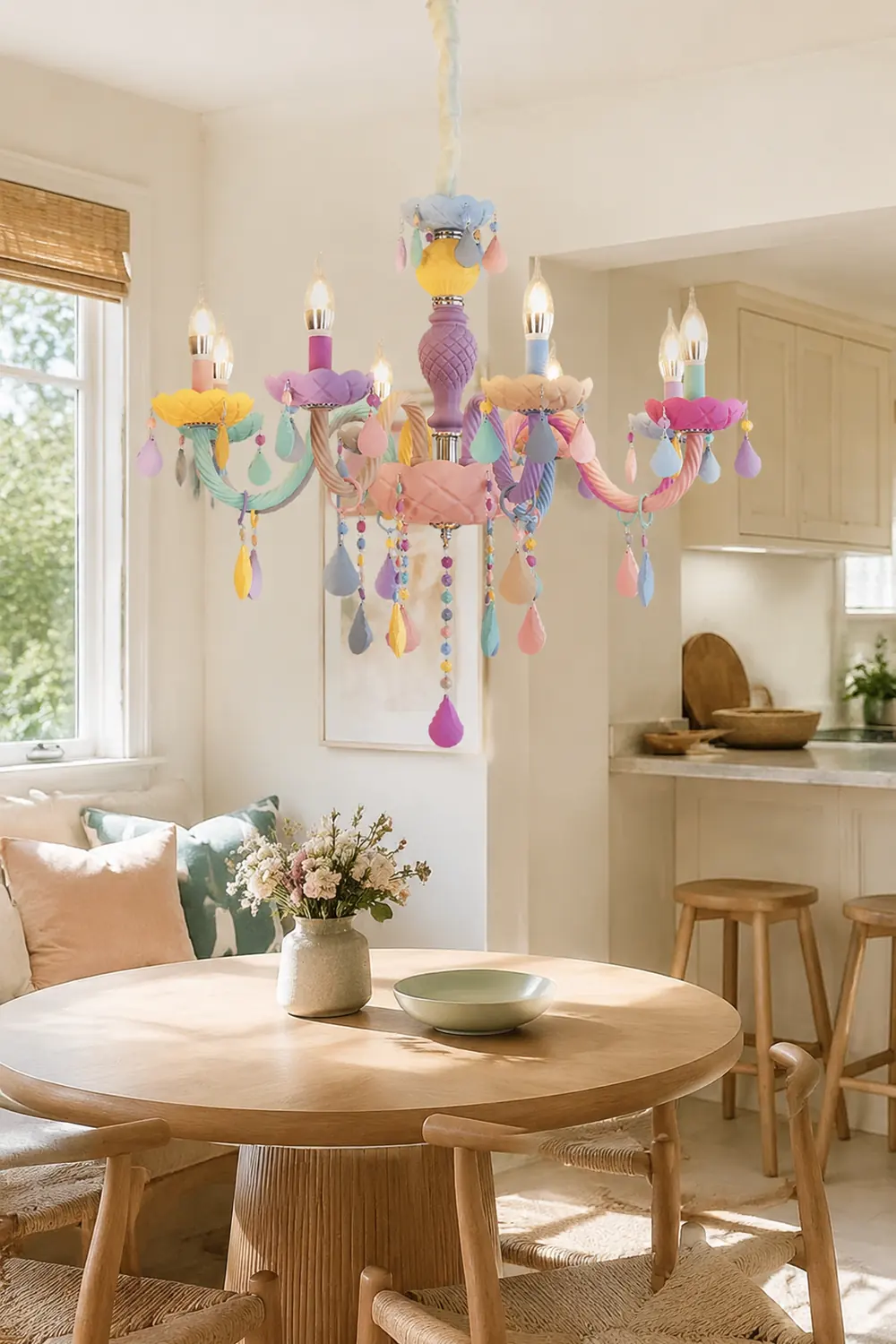 Morandi Modern Metal Colorful Chandelier for Children's Room, Living Room - Lumpaz