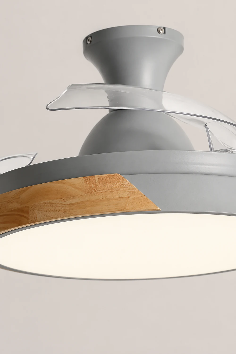 Morandi Invisible Blades Ceiling Fan With Light, 5 Color, L 35.4"/39.3" - Lumpaz