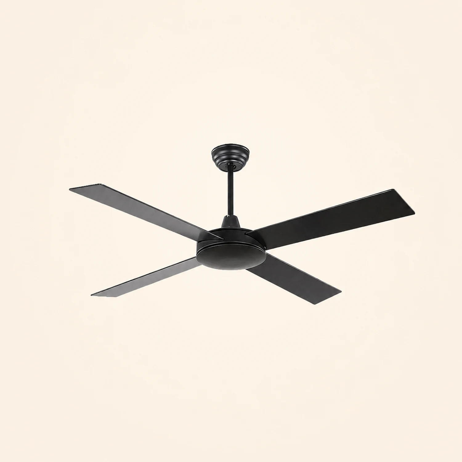 Haydn 4-Blade Industrial Black DC Ceiling Fan, Summer, 47'' - Lumpaz