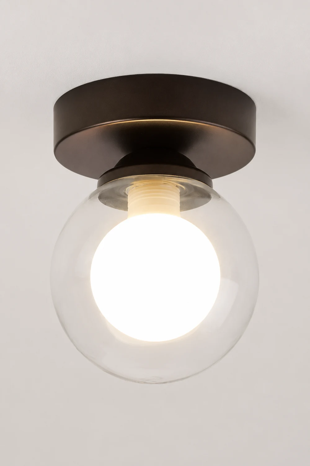 Valentina Modern Art Deco Clear Globe Flush Mount Ceiling Light - Lumpaz