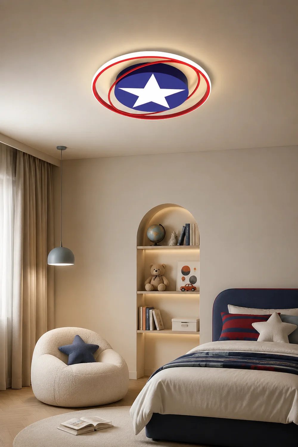 Modern Orbit Round LED Flush Mount Ceiling Light - Lumpaz