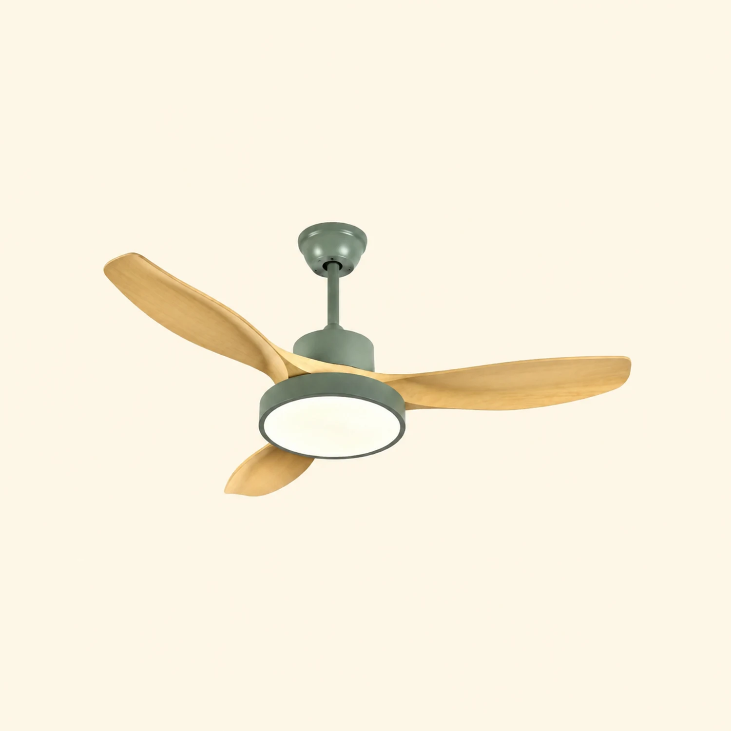 Ozawa 3-Blade Wood & Gray Basic DC Ceiling Fan with Light, 39.4''/47.2''/55.1'' - Lumpaz