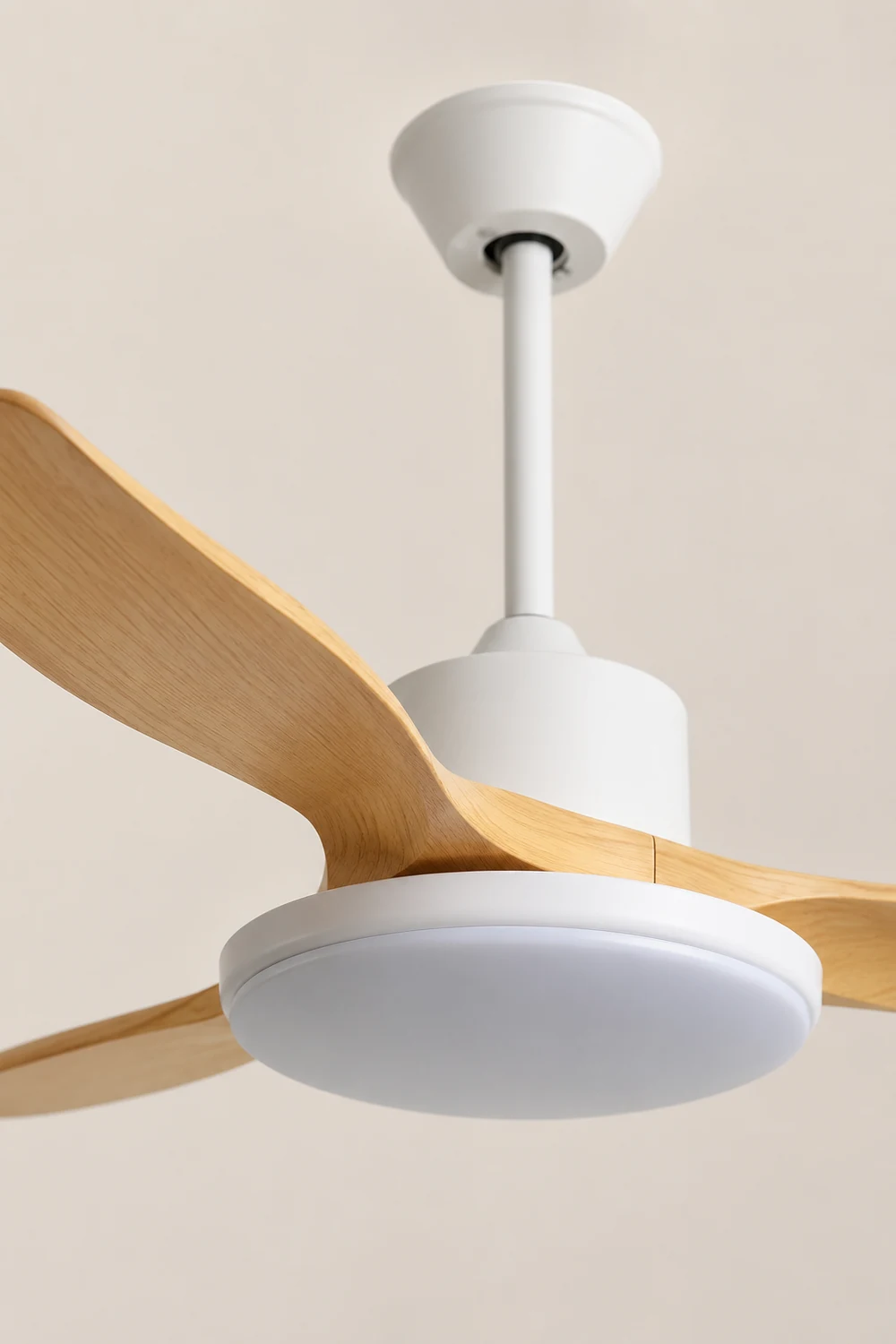 Haydn 3-Blade DC Ceiling Fan with Light, Black & White, 39.4''/47.2''/55.1'' - Lumpaz