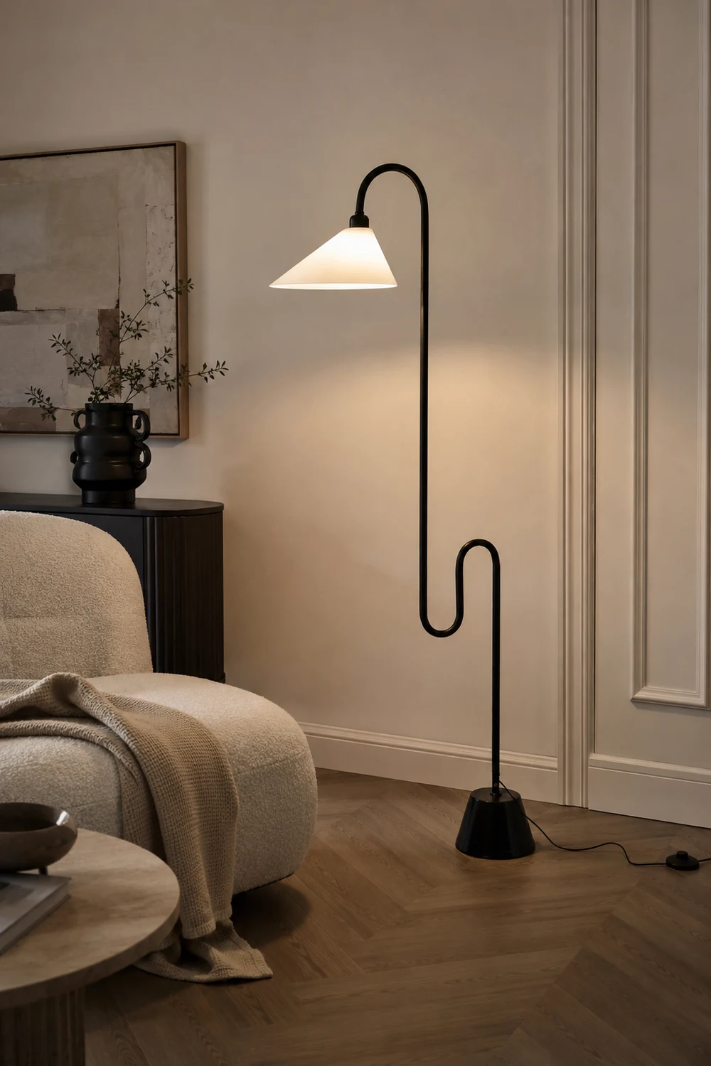 Salgado Postmodern Metal Curved Floor Lamp - Lumpaz