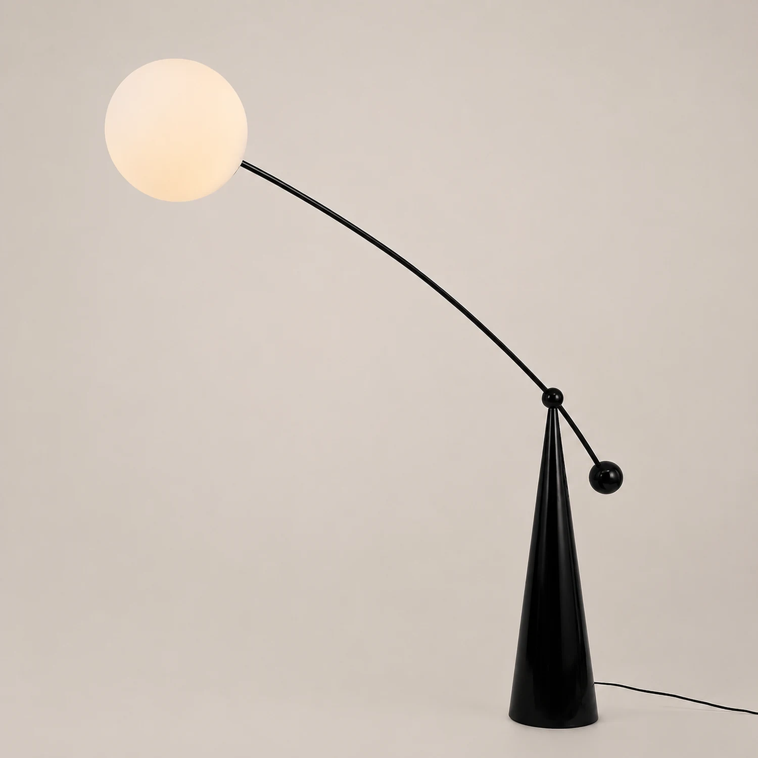 Valentina Floor Lamp Arc/Bubble Modern/Unique, Frosted Glass, White, Bedroom - Lumpaz