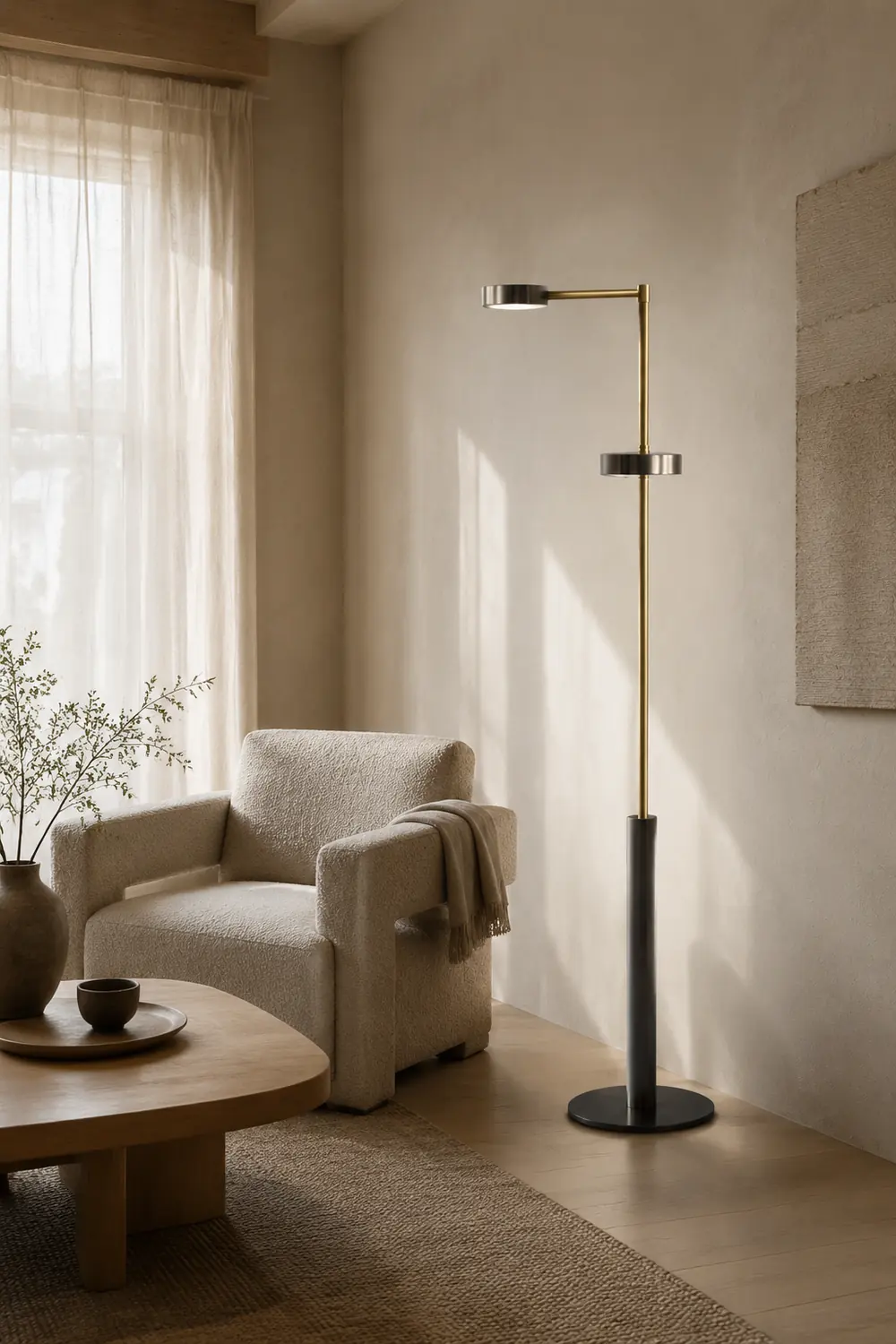 Salgado Modern Minimalist Metal Projector Floor Lamp, Mate Black - Lumpaz