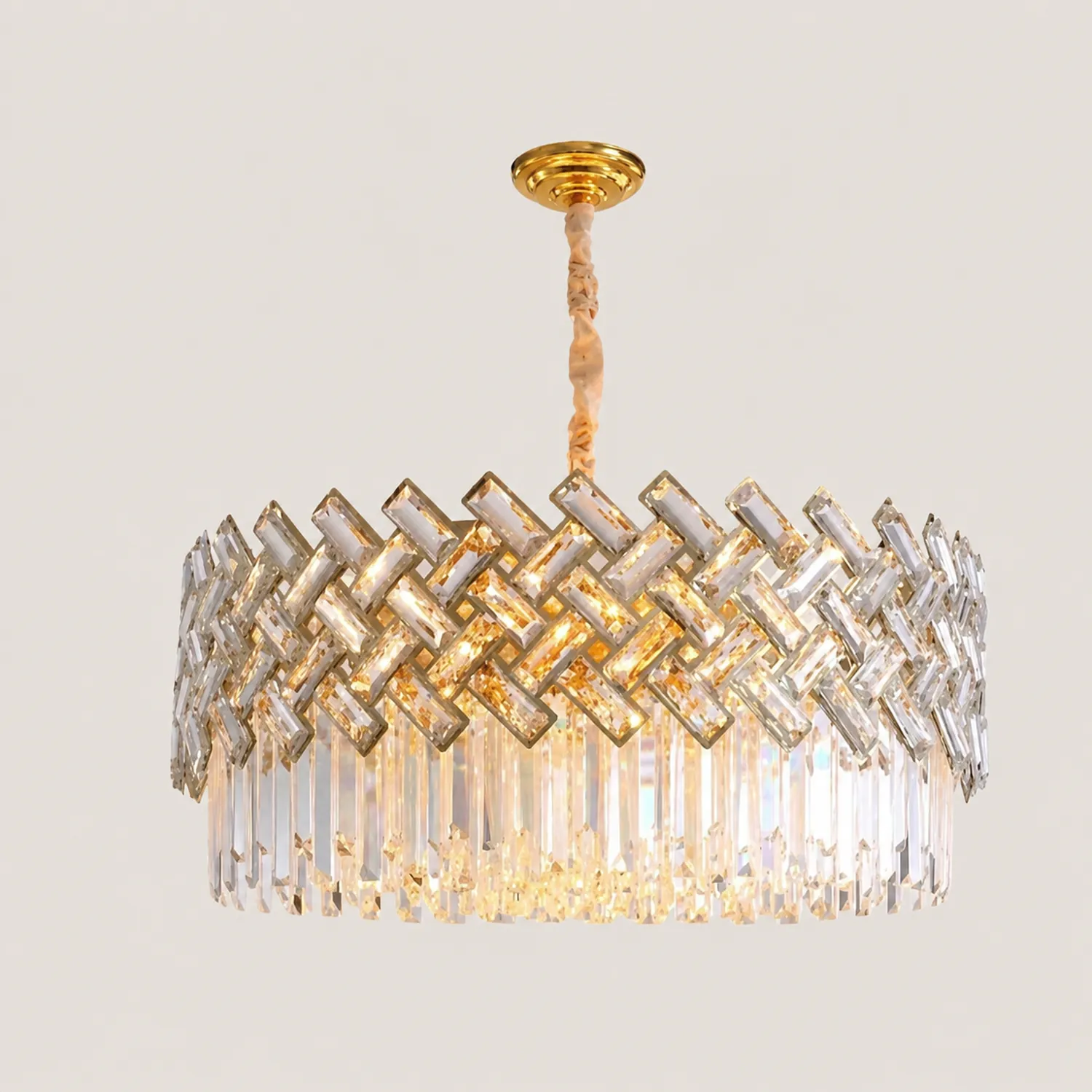 Marilyn Luxury Gold Chandelier, Crystal & Metal - Lumpaz