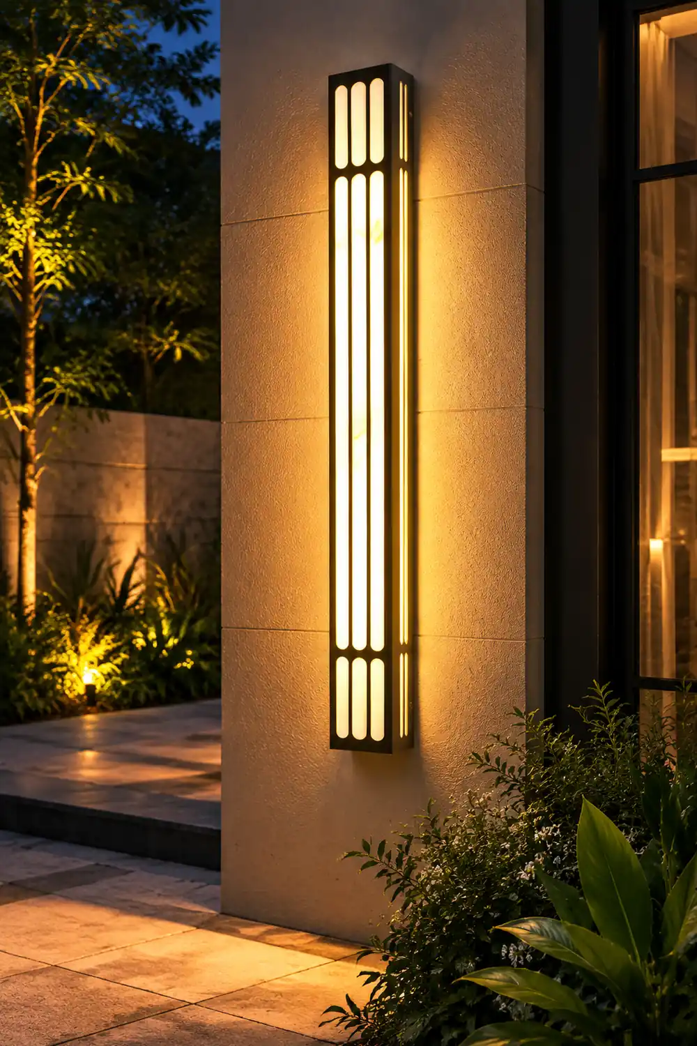 31.5 In. Long Strip Rectangular Waterproof Black Outdoor Wall Lamp - Lumpaz