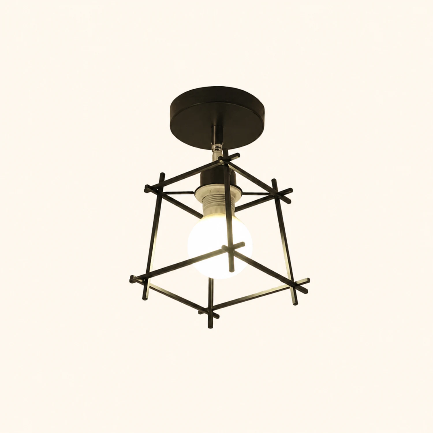 Herbert Modern Nordic Metal LED Flush Mount Ceiling Light, Black/White - Lumpaz