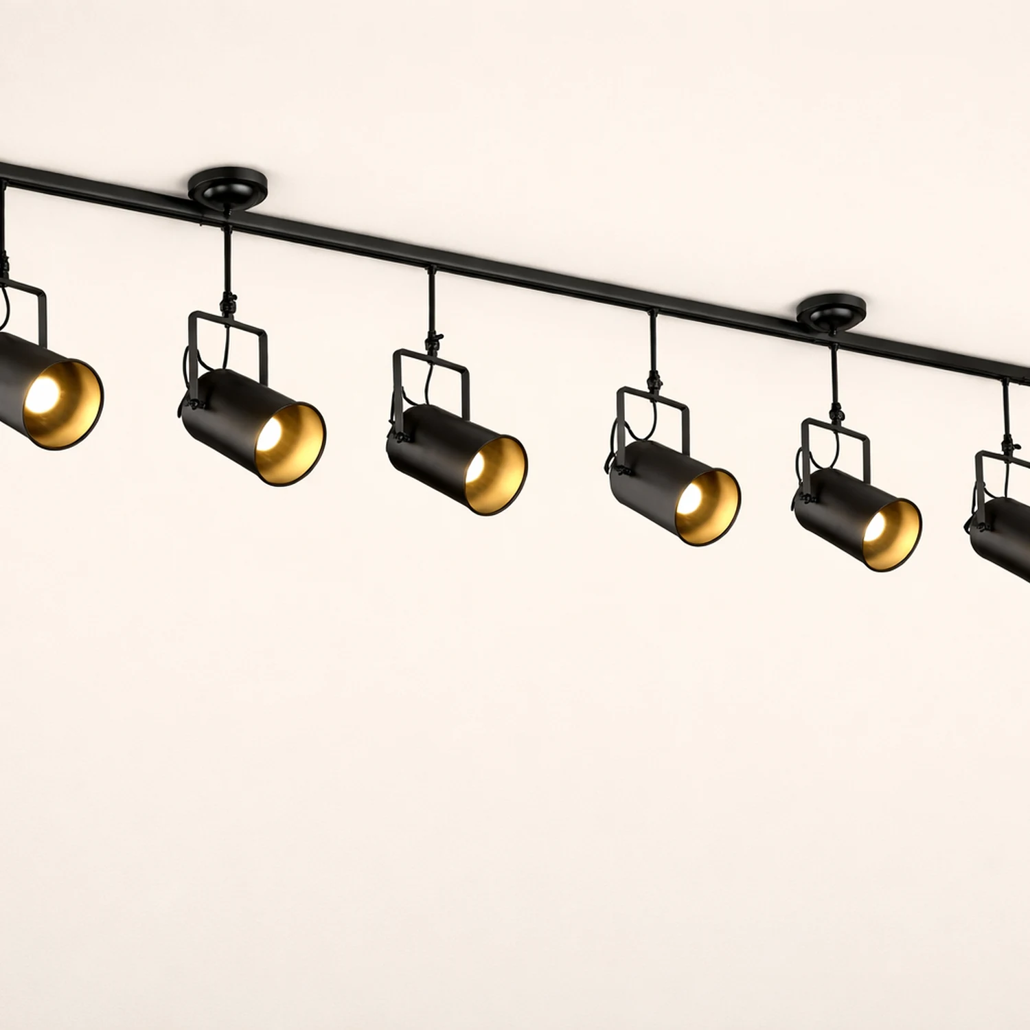 Alessio Vintage Adjustable Semi-Flush Mount Ceiling Light, Black - Lumpaz