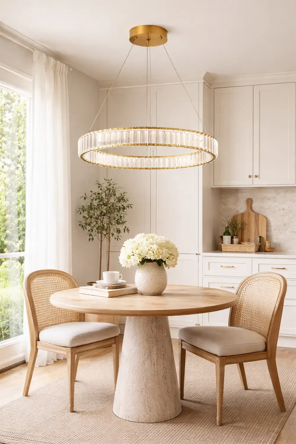 Marilyn Elegant Round Crystal Chandelier, Clear - Lumpaz