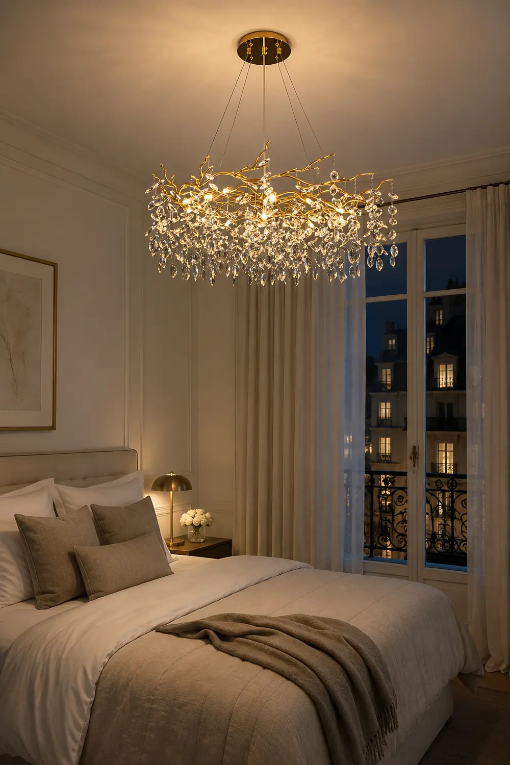 Marilyn Contemporary Gold Glass Crystal Chandelier - Lumpaz