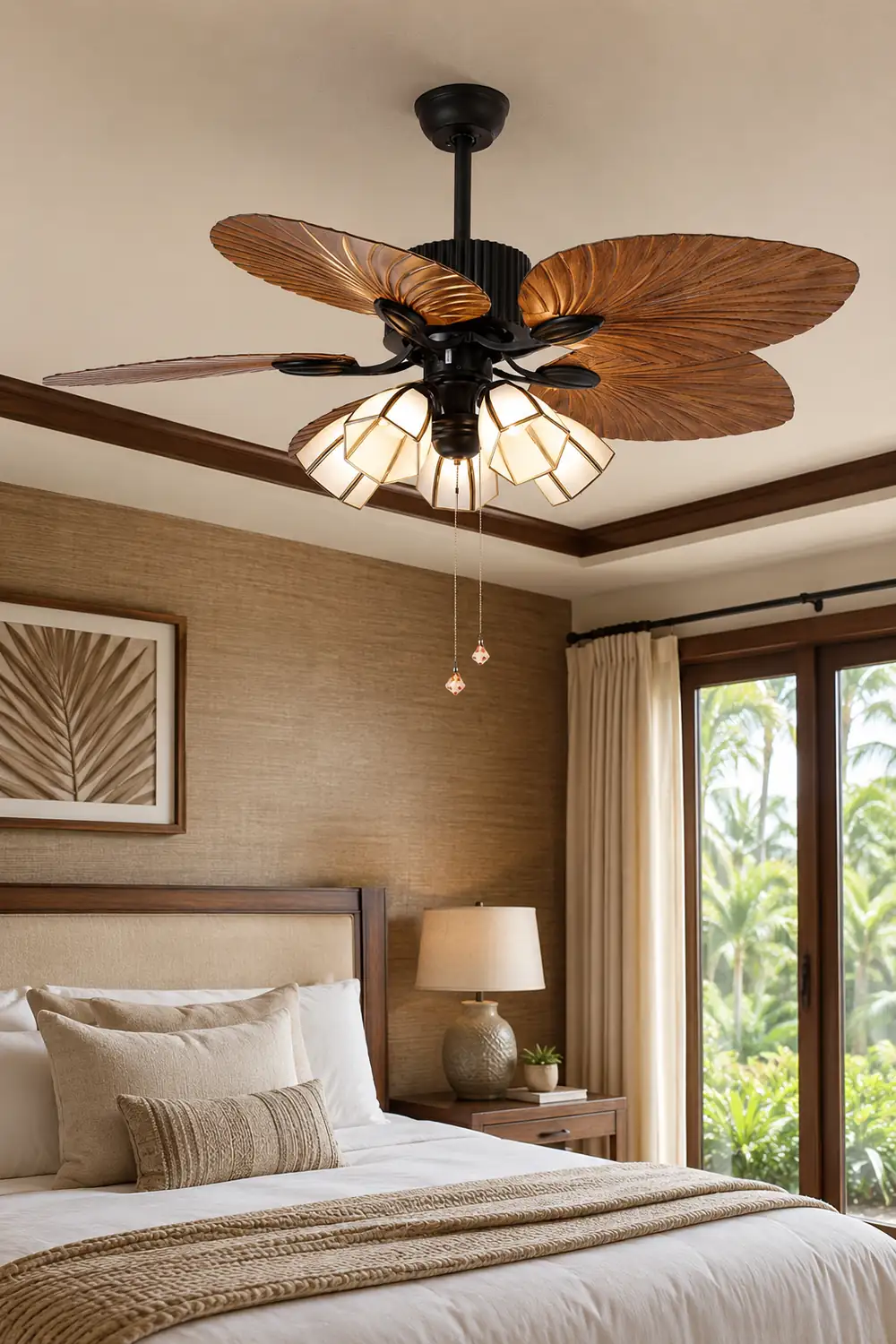 Bella 5-Blade Rustic DC Ceiling Fan with Light, Summer, 52'' - Lumpaz