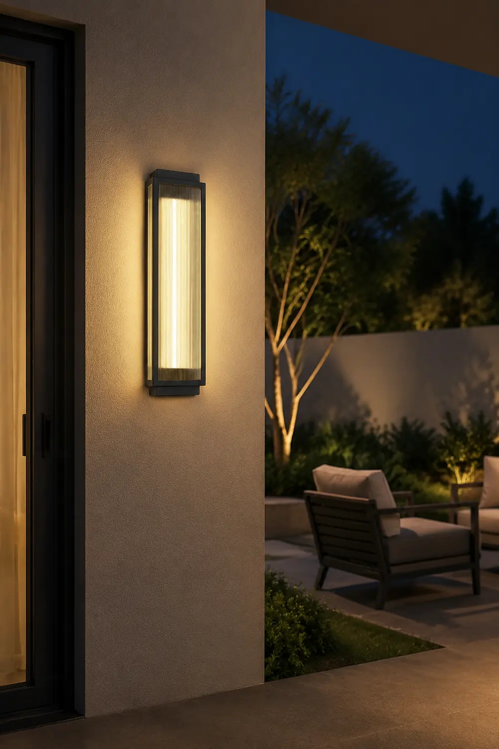 Rectangular Waterproof LED Black Modern Outdoor Wall Light - Lumpaz