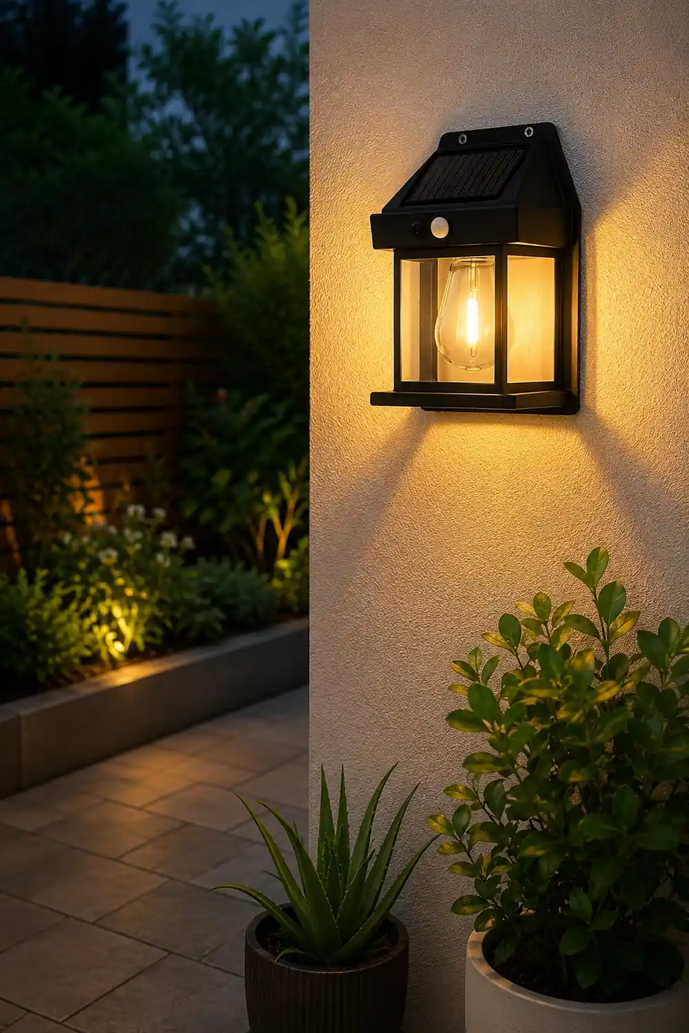 Waterproof Tungsten Bulb Intelligent Three Modes Modern Solar Wall Lights - Lumpaz
