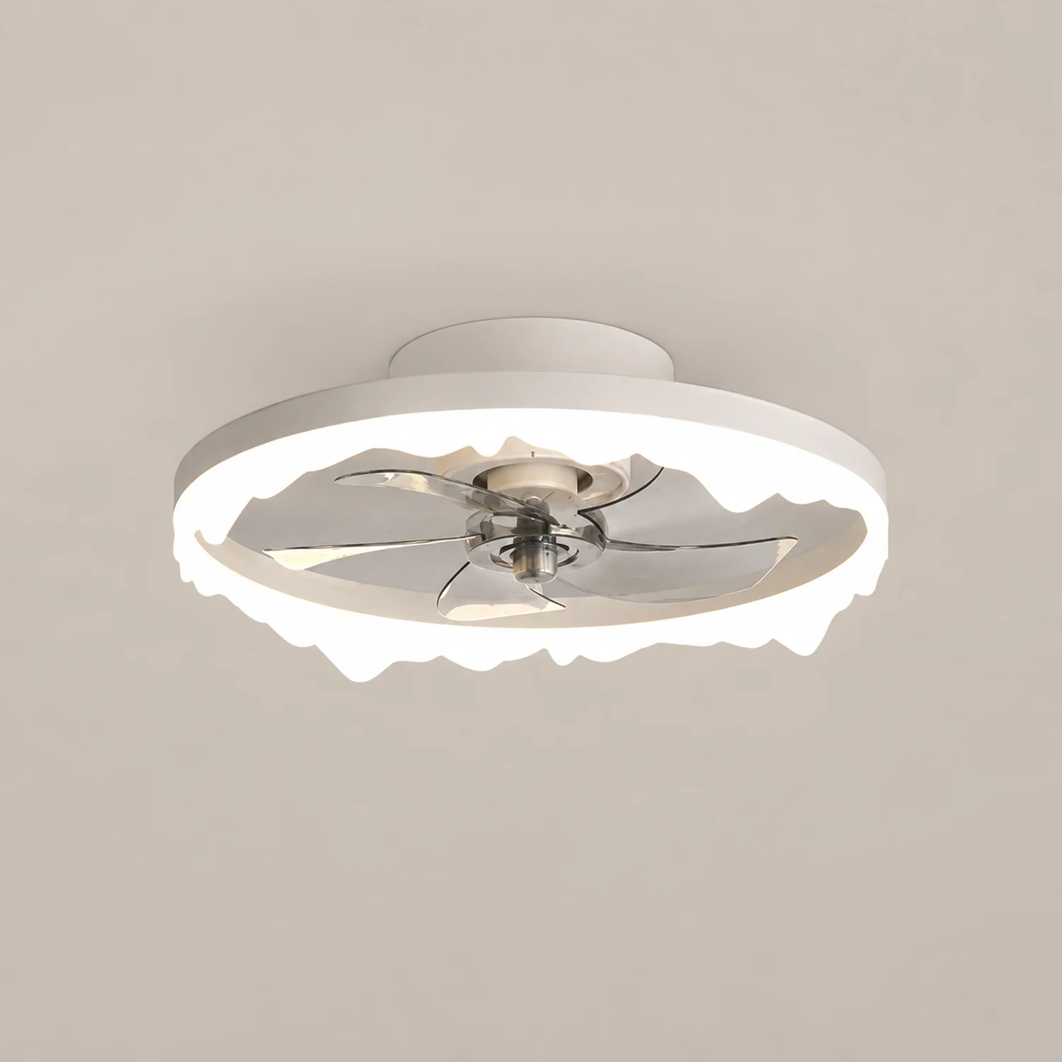Herbert White & Black Ceiling Fan with Light, 2 Color, DIA 20" - Lumpaz