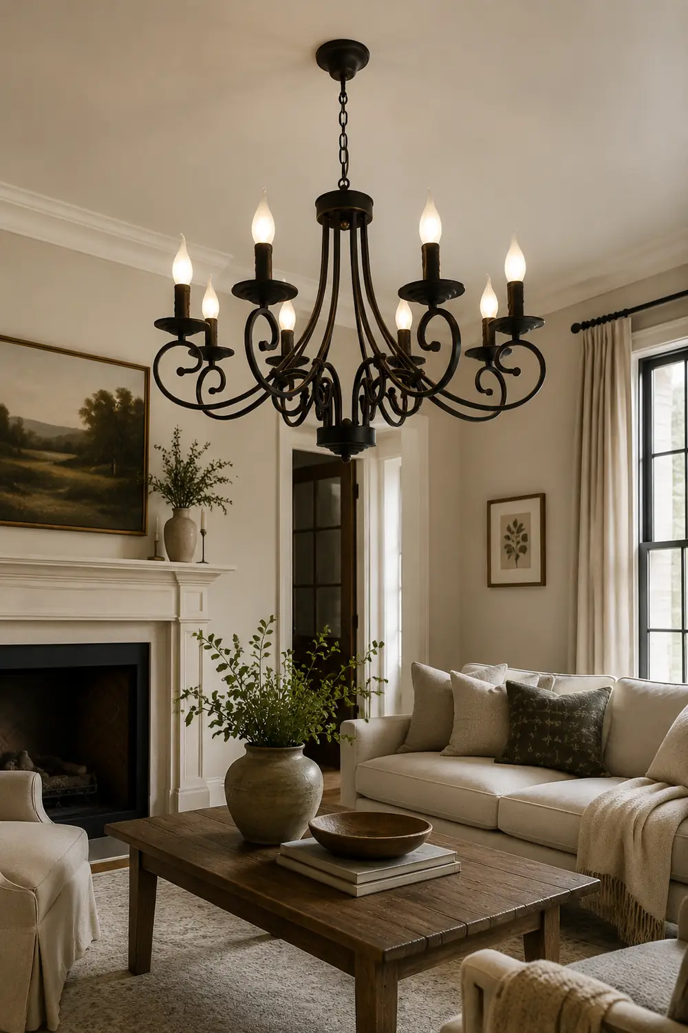 Silva Vintage Mental Candle Chandelier, Black - Lumpaz
