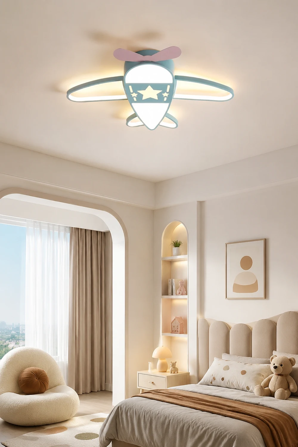 Morandi Modern Airplane Shaped Flush Mount Ceiling Light - Lumpaz