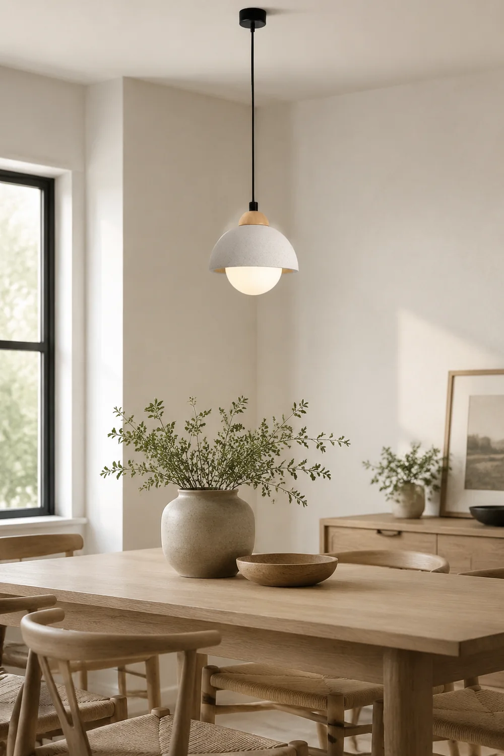 Ozawa Minimalism LED Modern Pendant Light Cement White Bedroom/Bedside/Kitchen Island/Living Room - Lumpaz