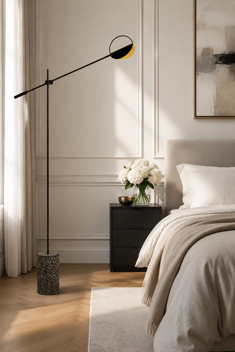 Salgado Nordic Modern Minimalist Floor Lamp, Black/Gold - Lumpaz