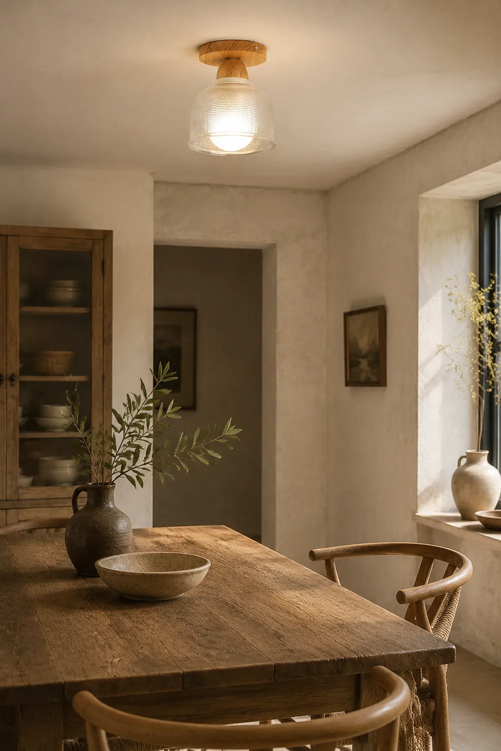 Sanna Nordic Minimalist Semi-Flush Mount Ceiling Light - Lumpaz
