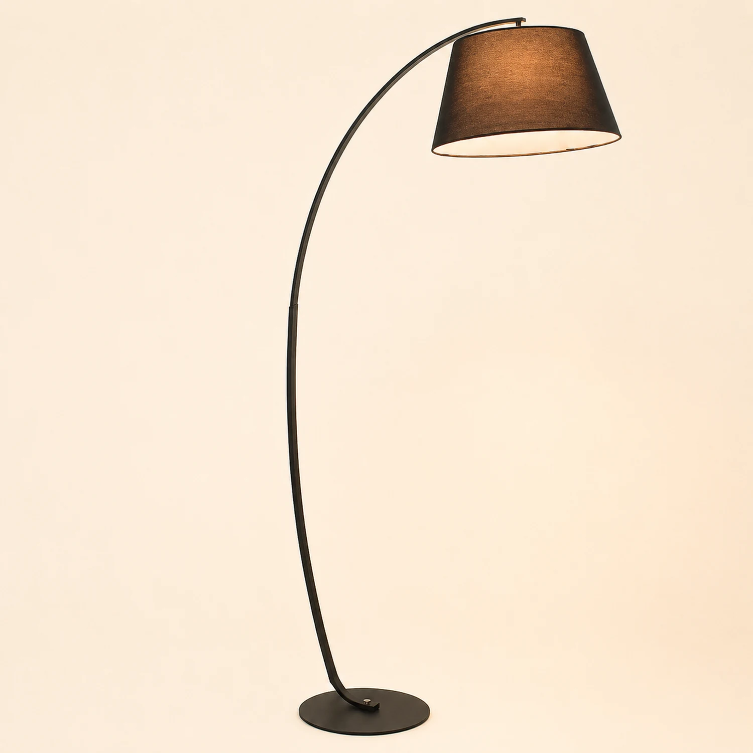 Salgado Modern Arc Fabric/Metal Floor Lamp, Bedroom/Living Room - Lumpaz