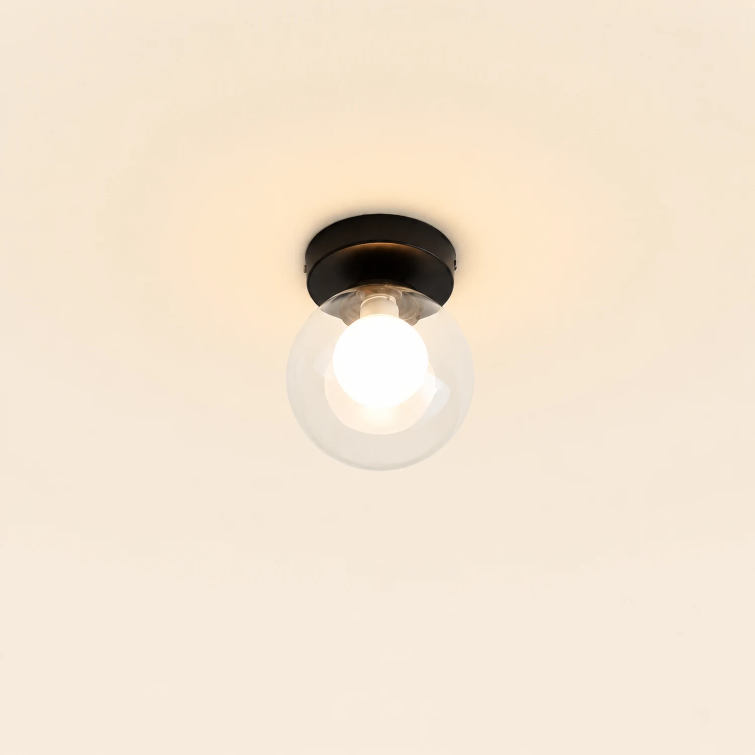 Valentina Modern Art Deco Clear Globe Flush Mount Ceiling Light - Lumpaz