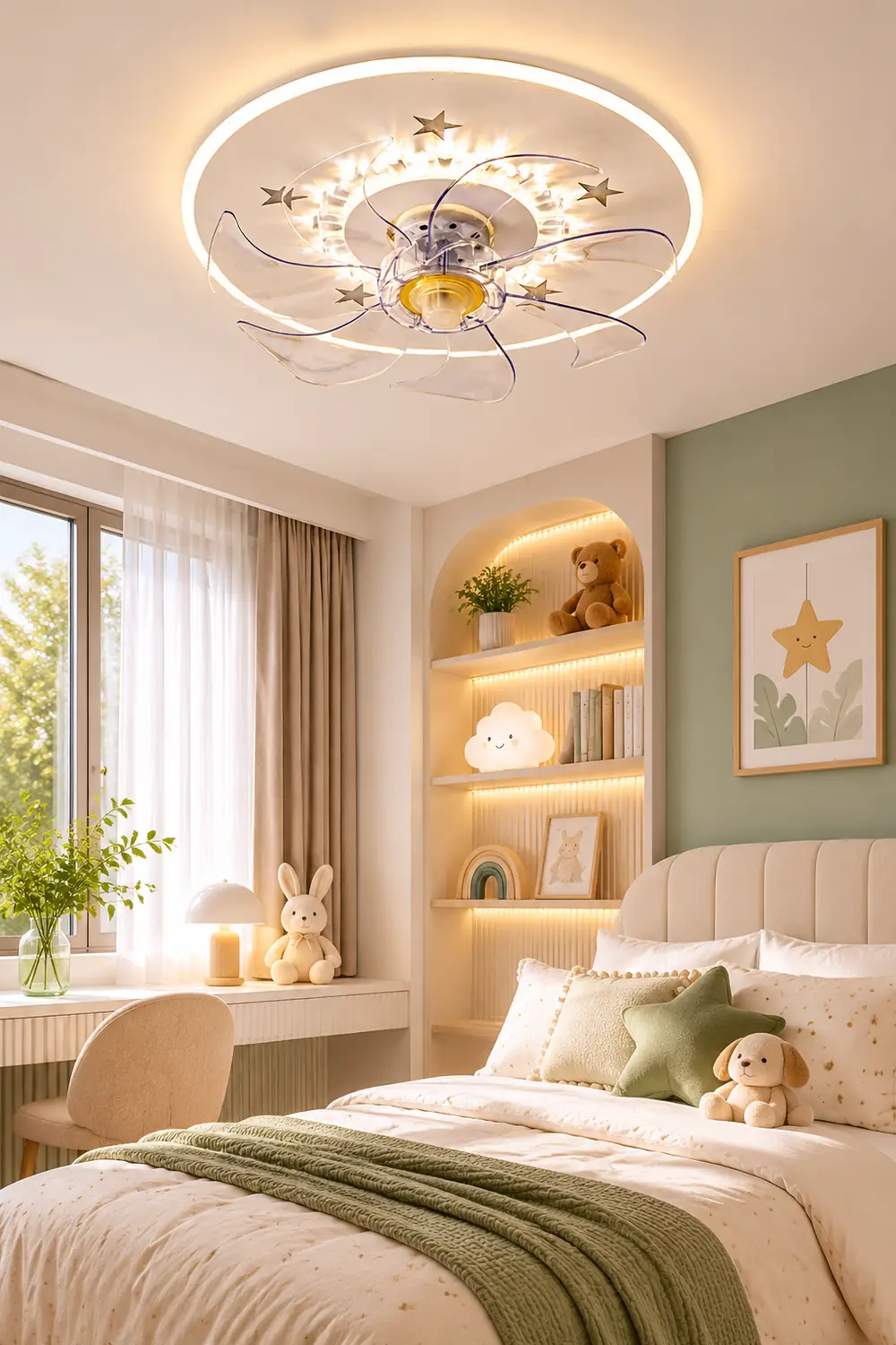 Minori Ceiling Fan with Light, 5 Style, DIA 16"/19" - Lumpaz