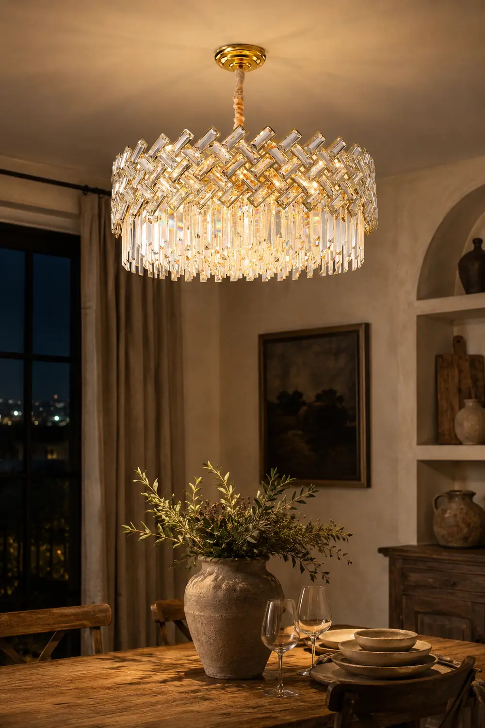 Marilyn Luxury Gold Chandelier, Crystal & Metal - Lumpaz