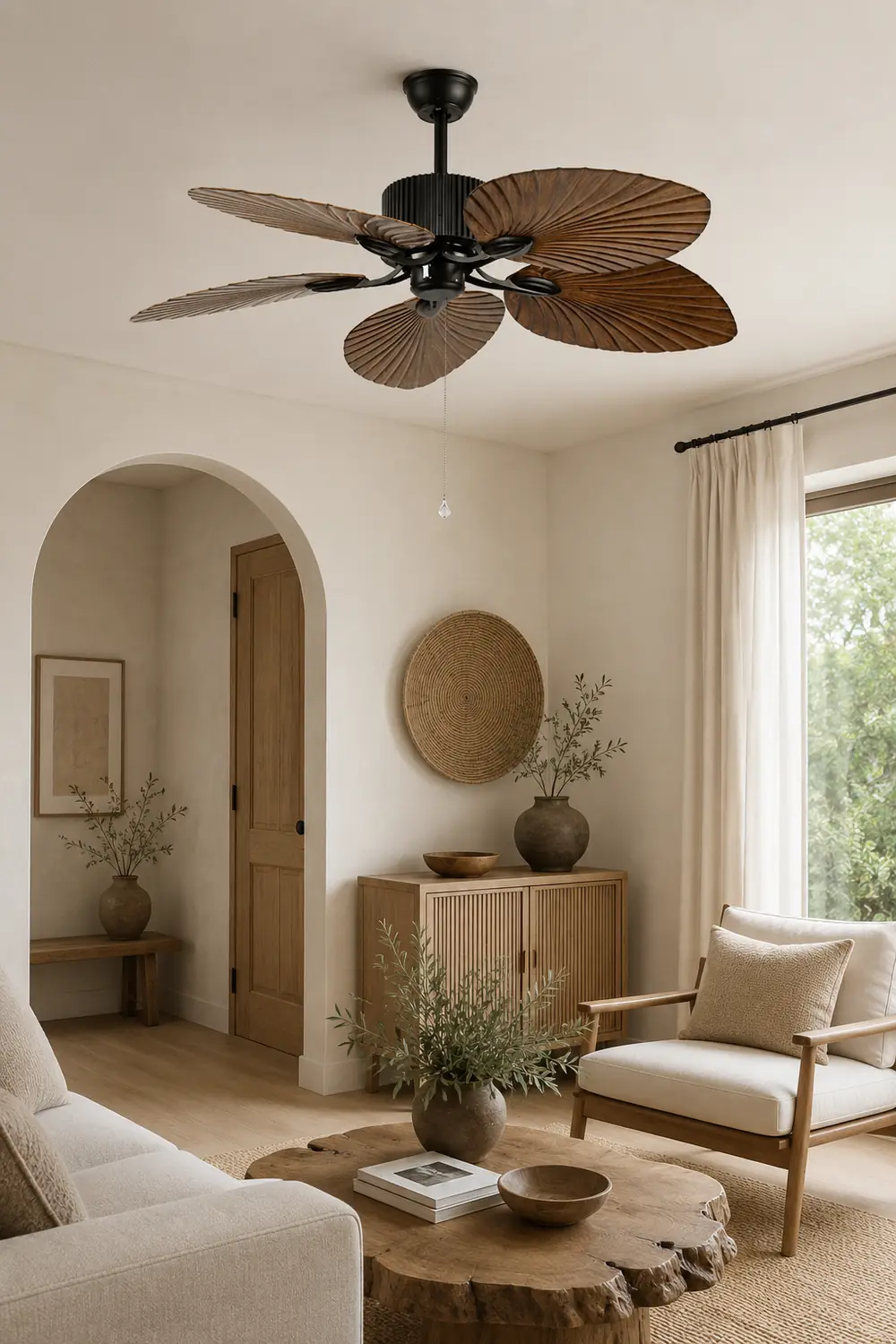 Bella Retro Vintage 5-Blade Ceiling Fan, Coffee - Lumpaz