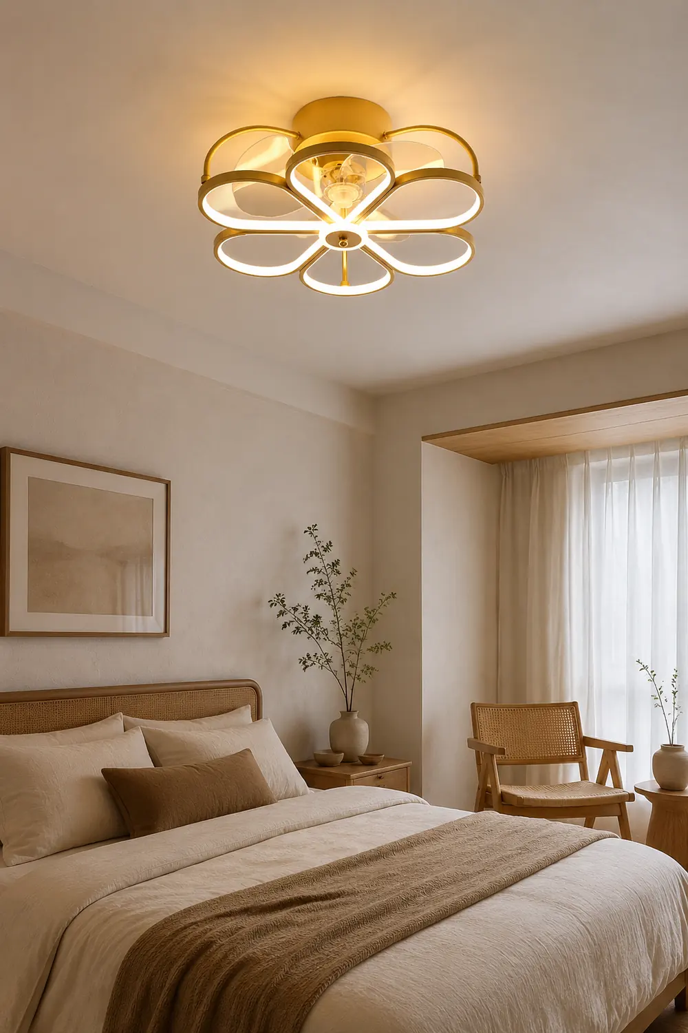 Hana Ceiling Fan with Light, 3 Style, 20" - Lumpaz