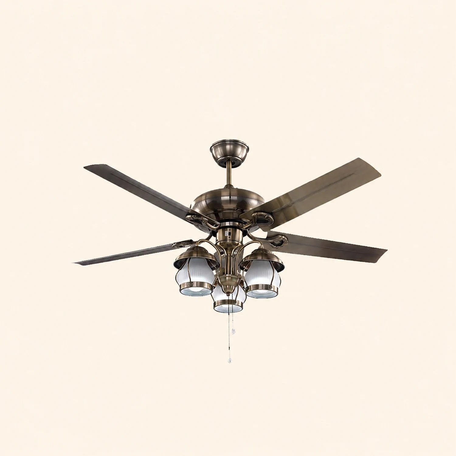 Alessio 4-Blade Rustic DC Ceiling Fan with Light, Summer, 51'' - Lumpaz