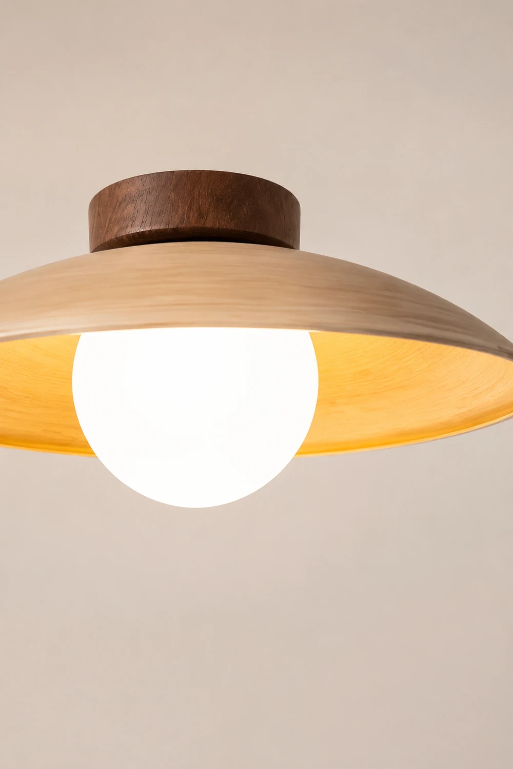 Ozawa Vintage Flush Mount Ceiling Light Wood/Metal/Glass Bar/ Hotels - Lumpaz