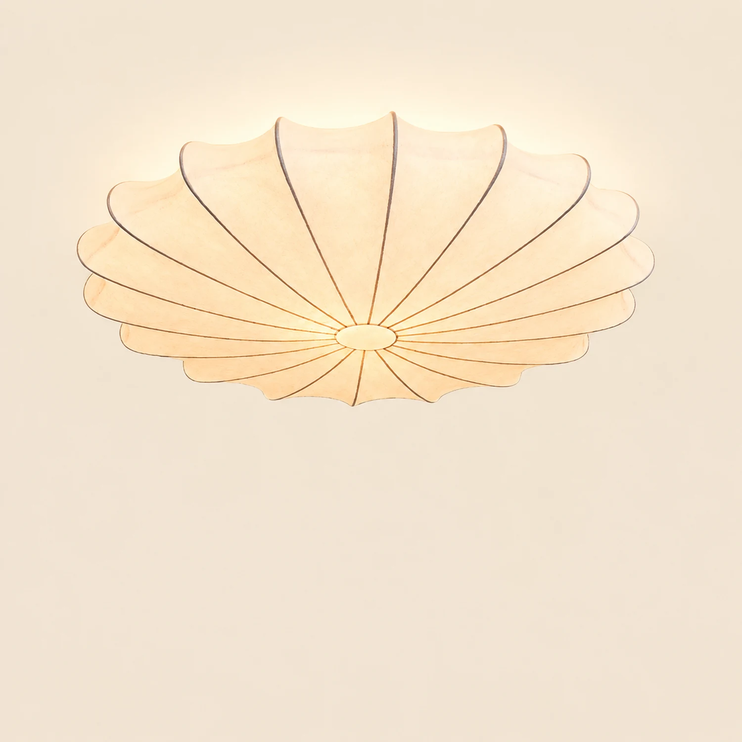 Renée Modern Elagant Round Metal/Fabric Flush Mount Ceiling Light, White - Lumpaz