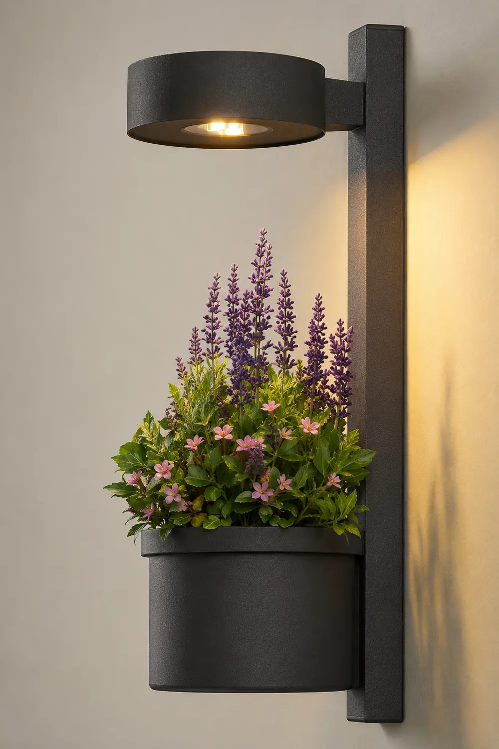 Waterproof Decor LED Solar Wall Lights with Flowerpot Outdoor Wall Lamp - Lumpaz