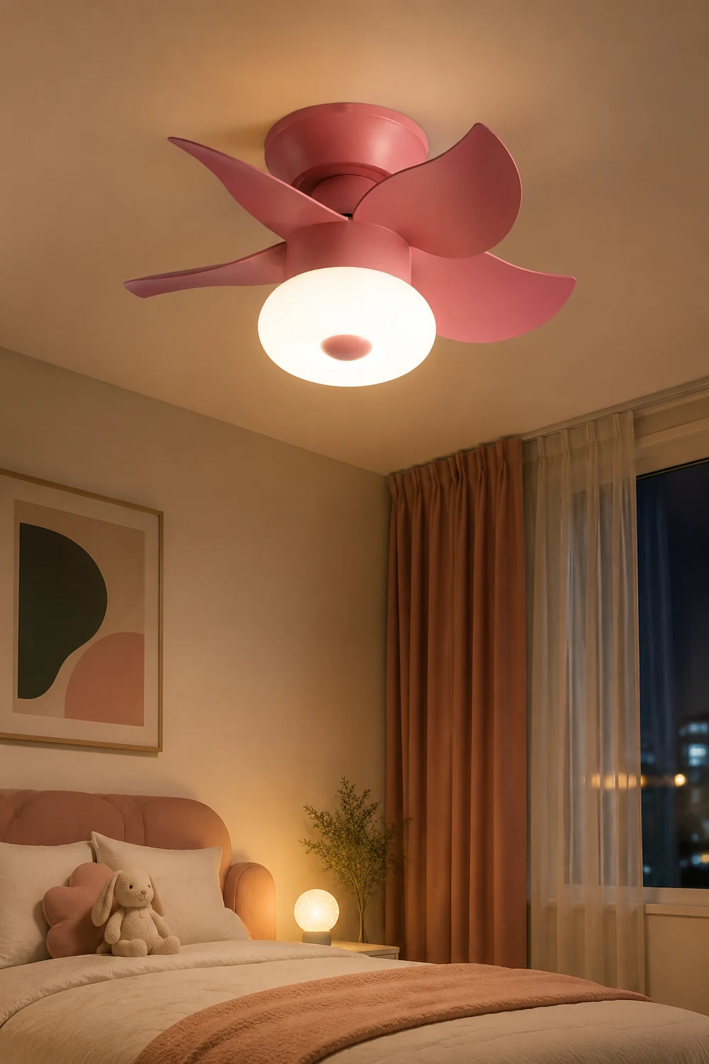 Morandi 5-Blade Ceiling Fan with Light, 3 Color, 24'' - Lumpaz