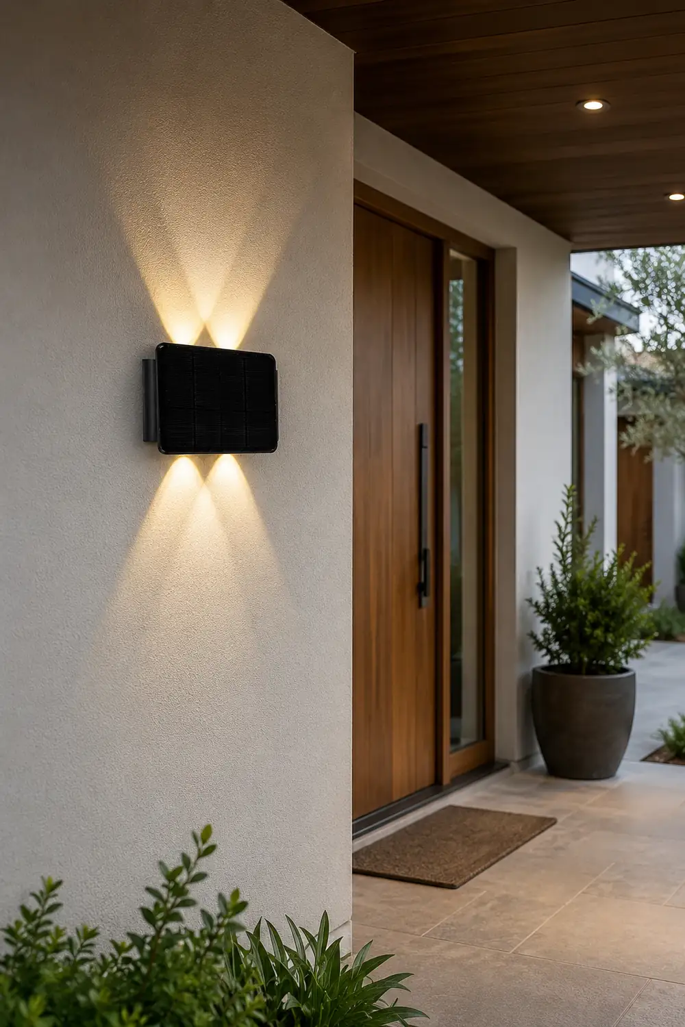 Up and Down Lighting LED Waterproof Black Modern Solar Wall Lights - Lumpaz