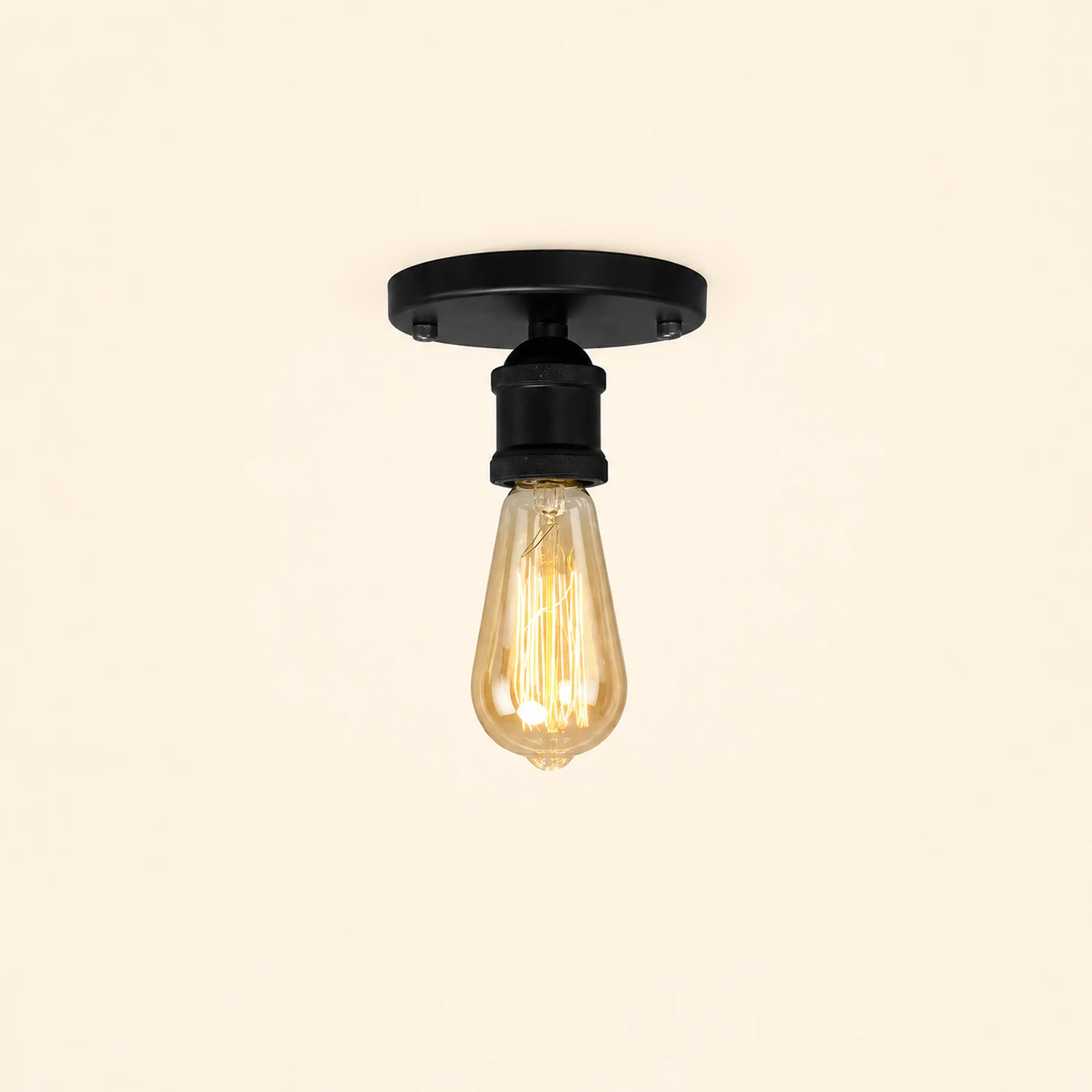 Alessio Retro Vintage Bulb Semi-Flush Mount Ceiling Light - Lumpaz