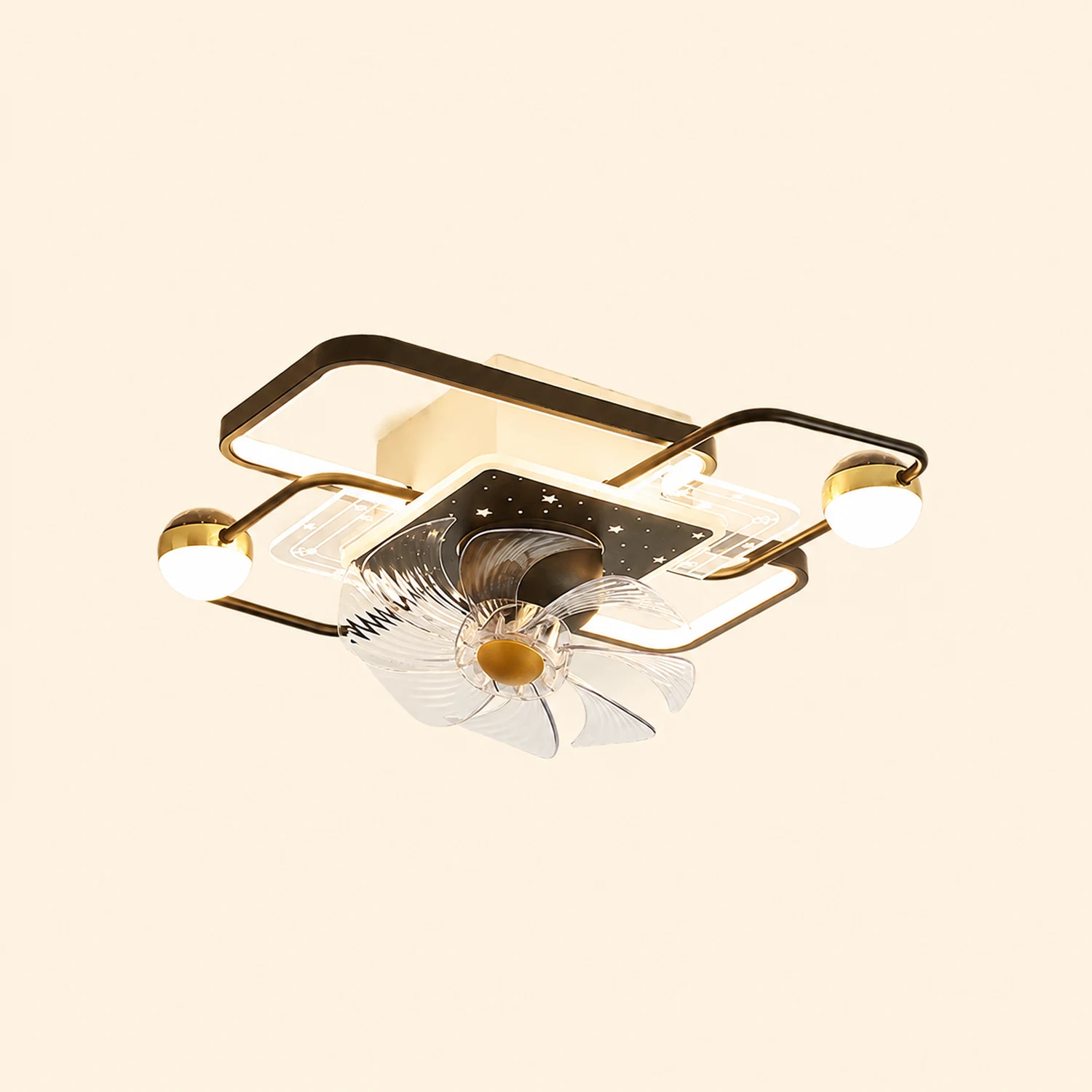 Madina Ceiling Fan with Light, 6 Style, 22"/24" - Lumpaz