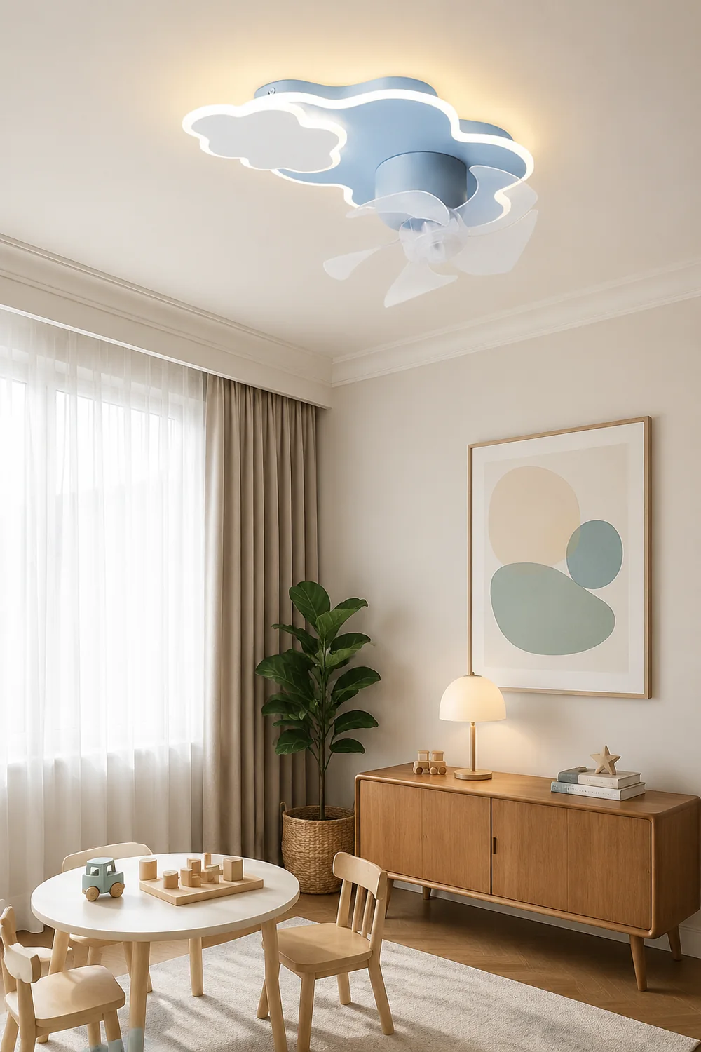 Minori Cloud Ceiling Fan with Light, 3 Color, 23"/21.5'' - Lumpaz