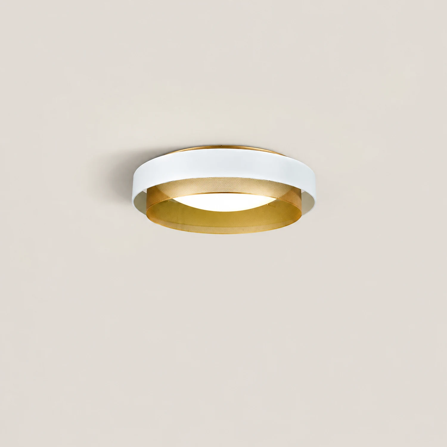 Quinn Modern Ring Metal/Acrylic Flush Mount Ceiling Light, White/Black - Lumpaz